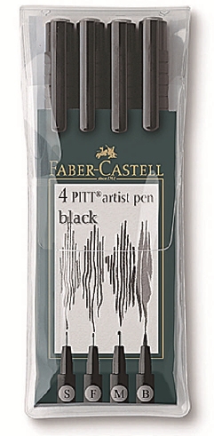 FABER-CASTELL Tuschestift PITT artist pen 4er Etui
