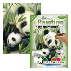 Malen-nach-Zahlen-Set - Panda mit Baby A4