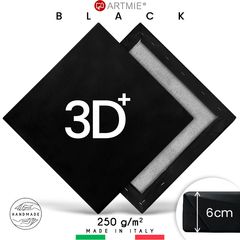 3D+ bespannter Keilrahmen mit schwarzer Grundierung PROFI - Größen auswählen