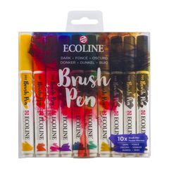 Aquarellstifte Ecoline Brush Pen Dark | 10er Set