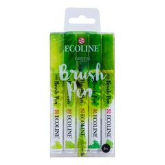 Aquarellstifte Ecoline Brush Pen Green | 5er Set