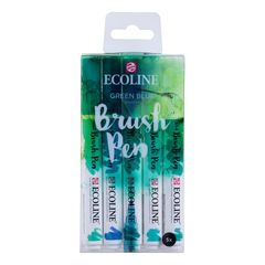 Aquarellstifte Ecoline Brush Pen Green Blue | 5er Set
