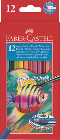 Buntstift Aquarell 12er Kartonetui inkl. Pinsel