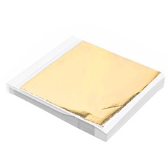 Goldmetallisches Blattgold zum Vergolden 14 x 13 cm 100 Blatt