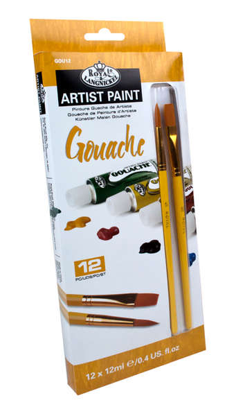 Gouache-Farben ARTIST Paint 12 x 12 ml + 2 Pinsel