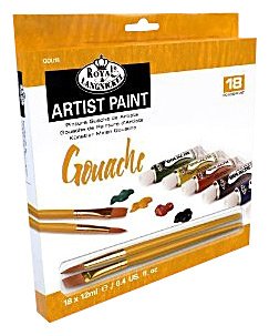 Gouache-Farben ARTIST Paint 18 x 12 ml + 2 Pinsel