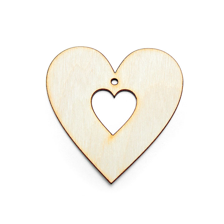 Herz No.1 aus Sperrholz zum Aufhängen - Decoupage