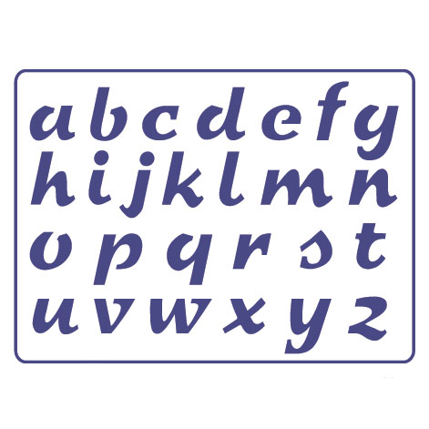 Schablone PENTART A5 - Kleine Buchstaben S25
