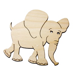 Untersetzer aus Holz mit Elefantenmotiv