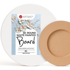 ARTMIE 3D Round Board ohne Leinwand mit weißer Beschichtung | 20 cm