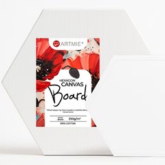 ARTMIE Sechseckige Leinwand auf Karton | 10 cm