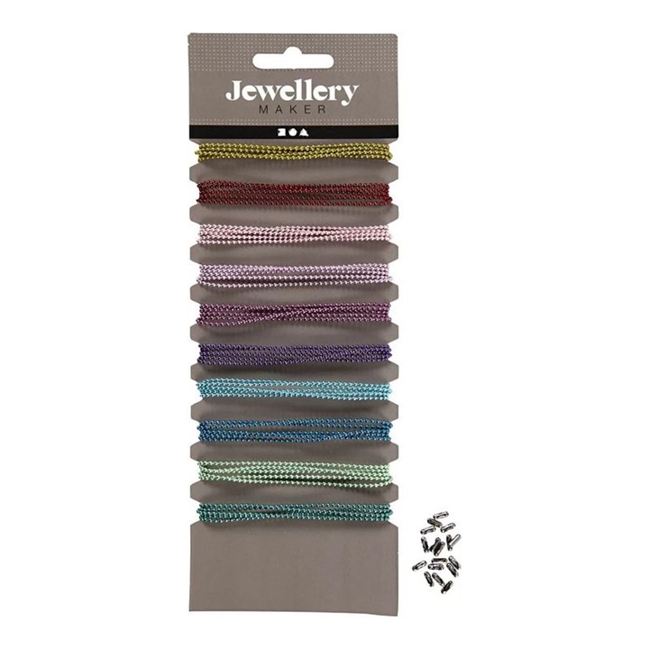 Bunte Perlenketten 10x80 cm - Mix aus Farben