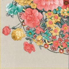 Decoupage Servietten Blumenstrauß Warm Grau - 1 Stück