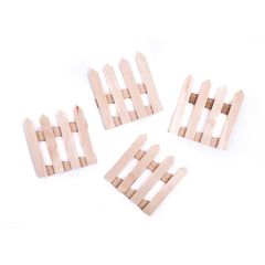 Dekorativer Holzzaun 60 x 62 mm - 4 Stück