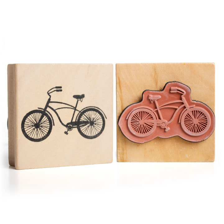 Fahrradstempel aus Holz