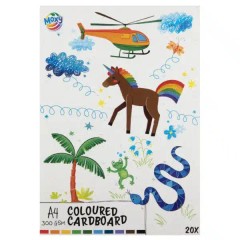 Farbiger A4-Karton - 10 Farben, 20 Blatt, 300 GSM