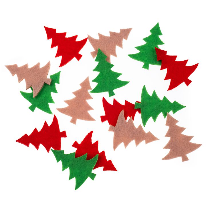Filz Weihnachtsaufkleber | Baum 15 Stück
