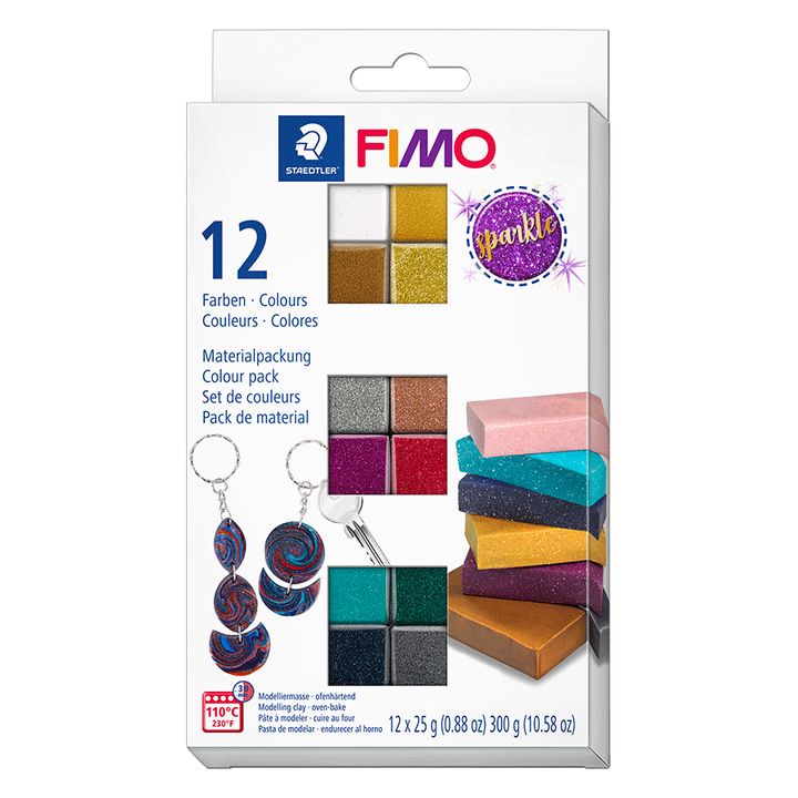 FIMO Effect Polymer Clay Set, Glitzerfarben