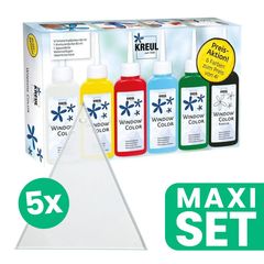 Glasmalereiset und dreieckige Glasstücke