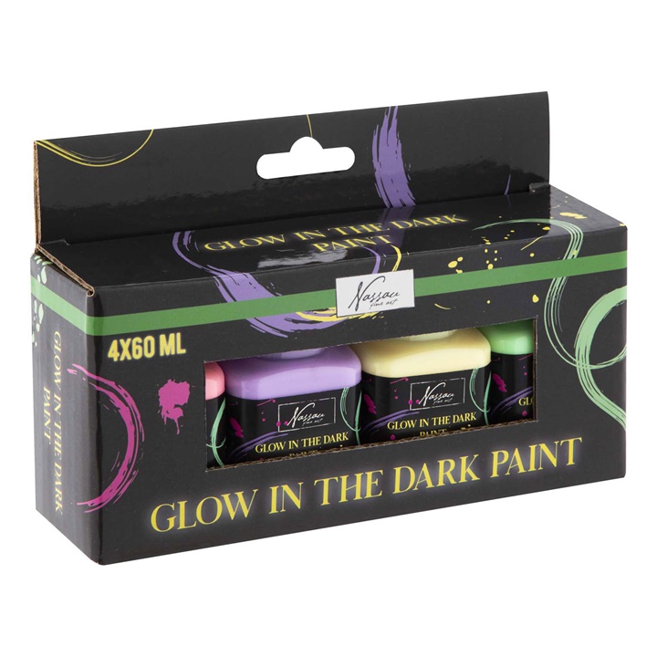 Glow in the Dark Acrylfarben-Set Nassau 4 x 60 ml