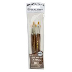 Gold-Taklon-Bürsten-Set von Royal & Langnickel, 6er-Pack