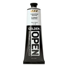 GOLDEN OPEN Langsam trocknende schillernde Acrylfarbe 148 ml | 7480 Jasná Zlatá Jemná