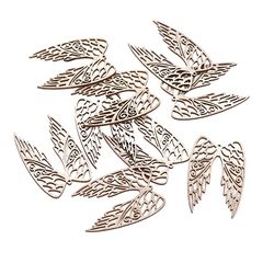 Hölzerne Flügel 6 cm / Satz von 9 Stück