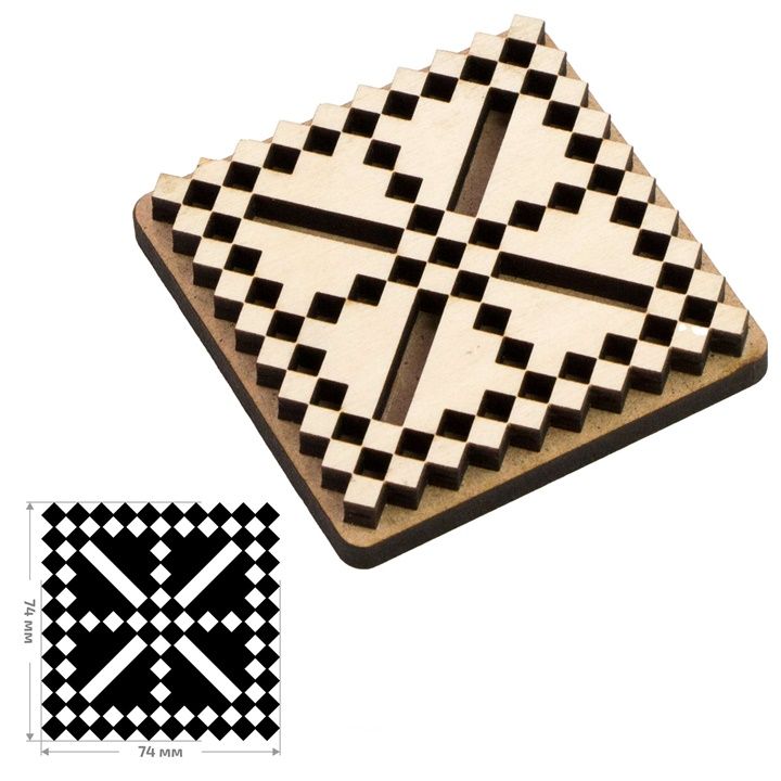 Holzstempel ROSA TALENT Nr. 2 Geometrie 7,5x7,5 cm