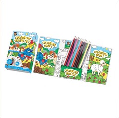 Kinder-Malreise-Set mit 2 Büchern und 12 Stiften 