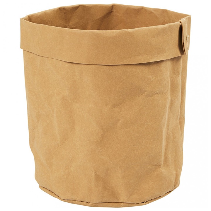 Runde Tasche aus Papier-Kunstleder zum Gestalten
