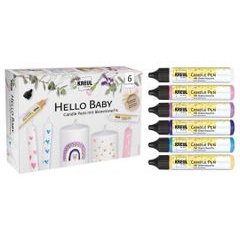 KREUL Kerzenstift Set 6 x 25 ml Hello Baby