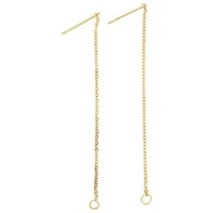 Lange Piercing-Ohrringe mit Schleife | Golden