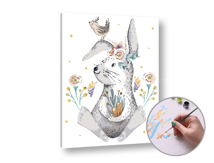 Malen nach Zahlen BIG Bunny - mittlerer Schwierigkeitsgrad | 40x50 cm - without frame | 40x50 cm - without frame