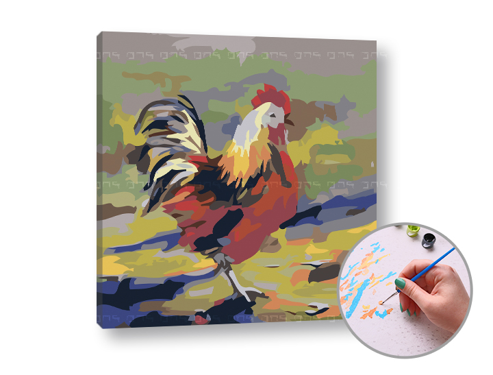 Malen nach Zahlen COLOUR SLIP - niedriger Schwierigkeitsgrad | 50x50 cm - stretched canvas on the frame | 50x50 cm - stretched canvas on the frame