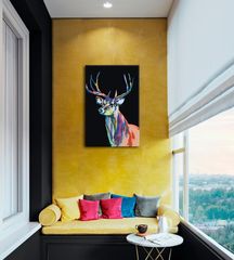 Malen nach Zahlen COLOURFUL DEER | niedriger Schwierigkeitsgrad SPECIAL BLACK EDITION