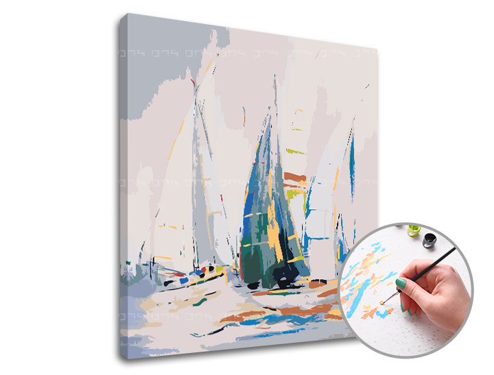 Malen nach Zahlen HOPE STORY - niedriger Schwierigkeitsgrad | 50x50 cm - stretched canvas on the frame | 50x50 cm - stretched canvas on the frame
