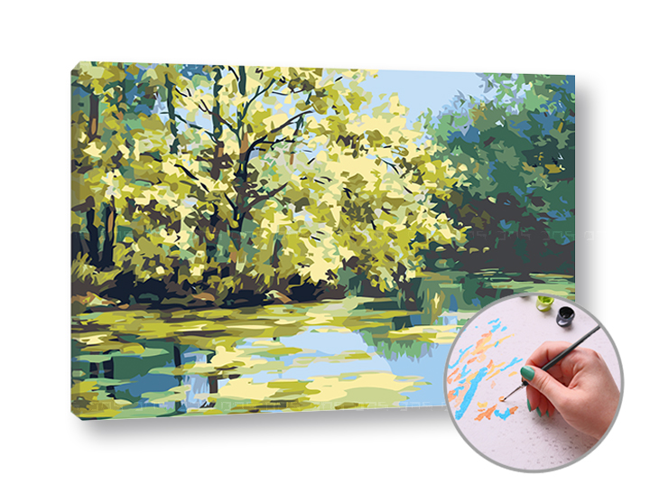 Malen nach Zahlen JAZERO - hoher Schwierigkeitsgrad | 40x60 cm - stretched canvas on frame | 40x60 cm - stretched canvas on frame