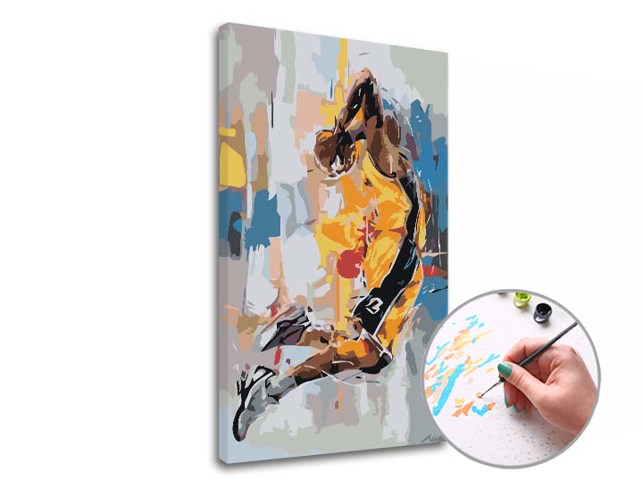 Malen nach Zahlen KOBE BRYANT MEMORY - niedriger Schwierigkeitsgrad | on the frame | on the frame