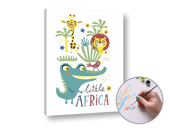 Malen nach Zahlen LITTLE AFRICA - niedriger Schwierigkeitsgrad | 40x50 cm - without frame | 40x50 cm - without frame