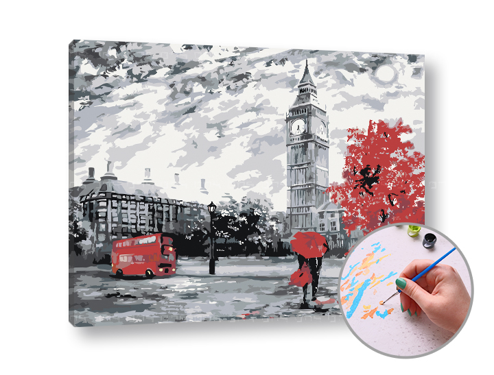 Malen nach Zahlen LONDON FEELINGS - mittlerer Schwierigkeitsgrad | 60x50 cm - without frame | 60x50 cm - without frame