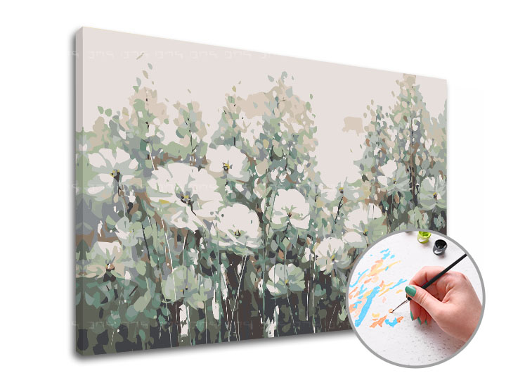 Malen nach Zahlen LUCKY FLOWERS - mittlerer Schwierigkeitsgrad | 40x60 cm - stretched canvas on frame | 40x60 cm - stretched canvas on frame