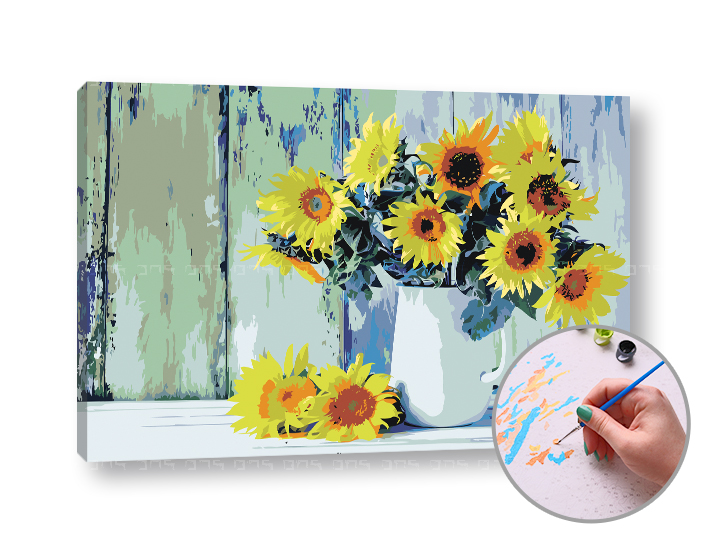 Malen nach Zahlen SUNS IN THE PASSION - mittlerer Schwierigkeitsgrad | 40x60 cm - stretched canvas on frame | 40x60 cm - stretched canvas on frame