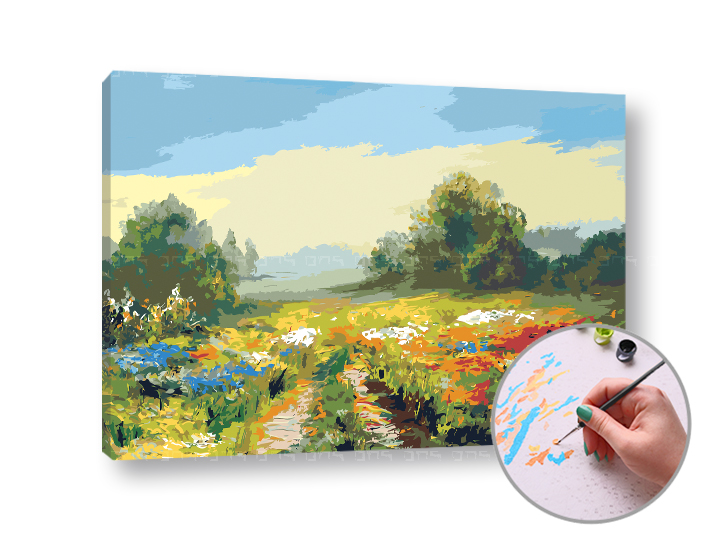 Malen nach Zahlen THE SLOW ROAD - hoher Schwierigkeitsgrad | 60x40 cm - stretched canvas on the frame | 60x40 cm - stretched canvas on the frame