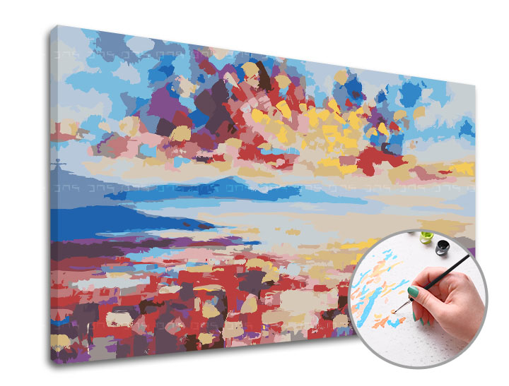 Malen nach Zahlen WEST SLNKA NAD HORAMI - mittlerer Schwierigkeitsgrad | 70x40 cm - stretched canvas on frame | 70x40 cm - stretched canvas on frame