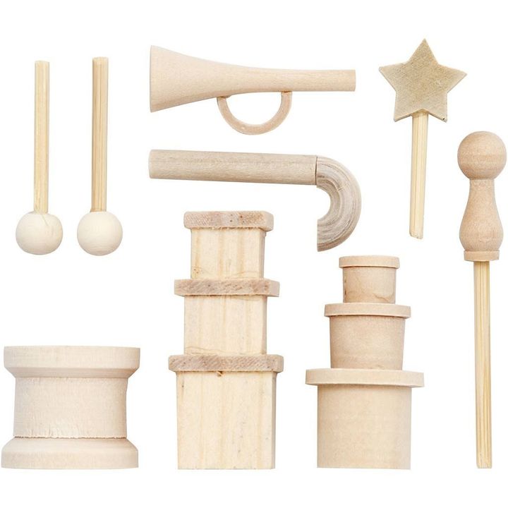 Mini Holzdekorationen - Weihnachtsset 9 Stück