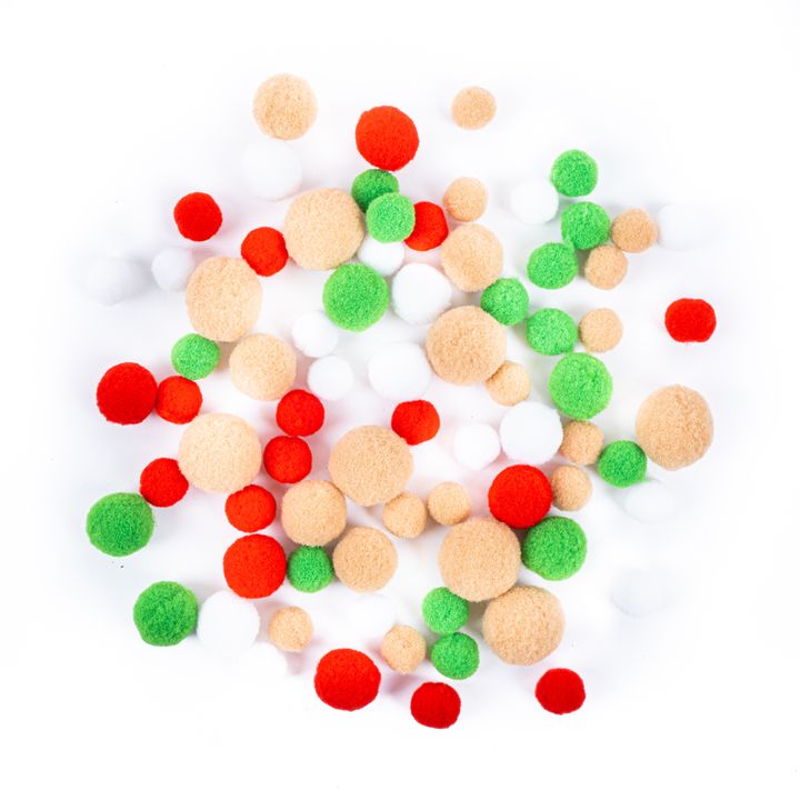 Mix aus bunten Pom Poms (80 Stück)