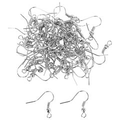 Ohrringhaken, 100 Stück | Silver