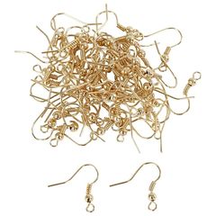 Ohrringhaken, 100 Stück | Golden