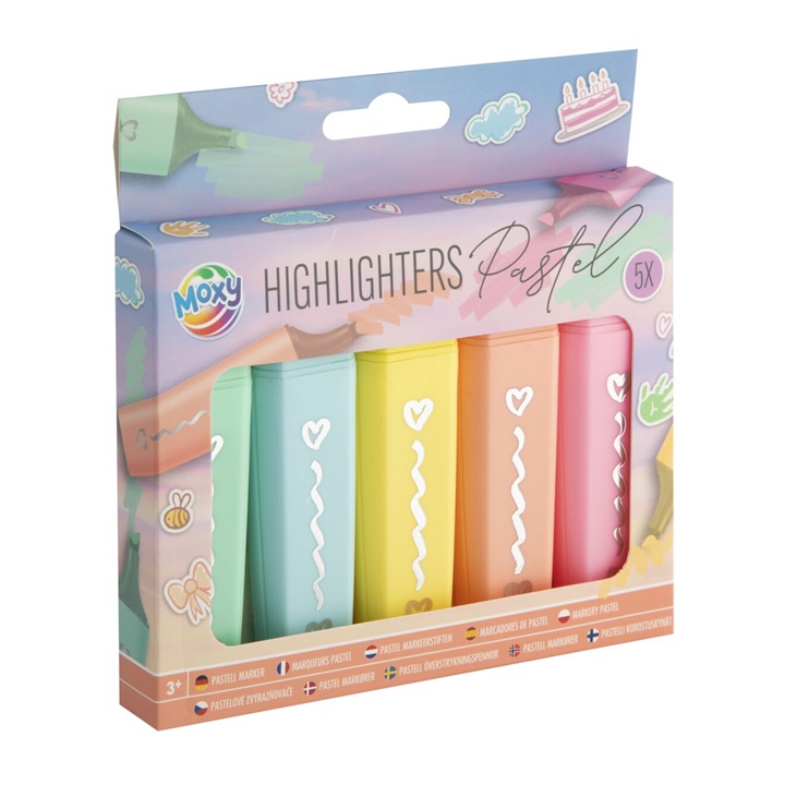 Pastellfarbige Textmarker Set