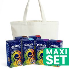 Retro Batik Set - 6 Farbtöne + Baumwolltasche